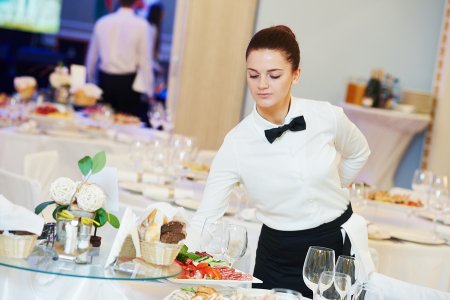 Hotel staff serving at an event