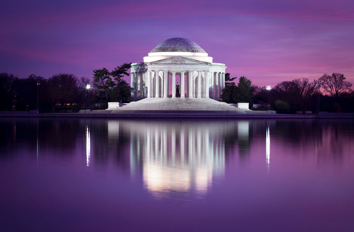 Jefferson memorial at dusk - Washington DC