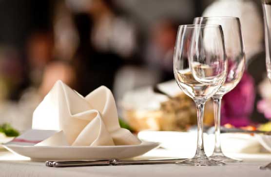 Wine glass placed on a table