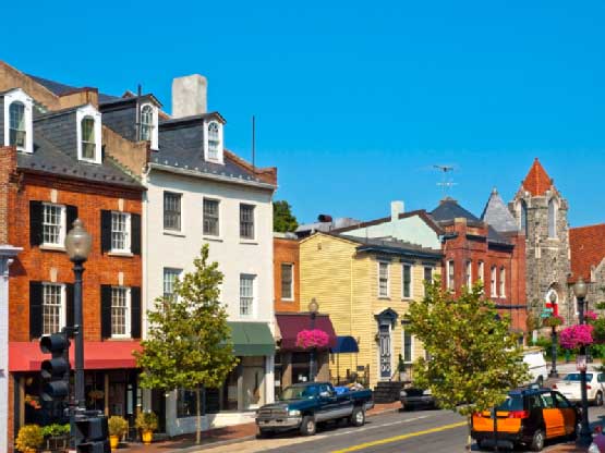View of Washington, D.C.’s Oldest District: Georgetown