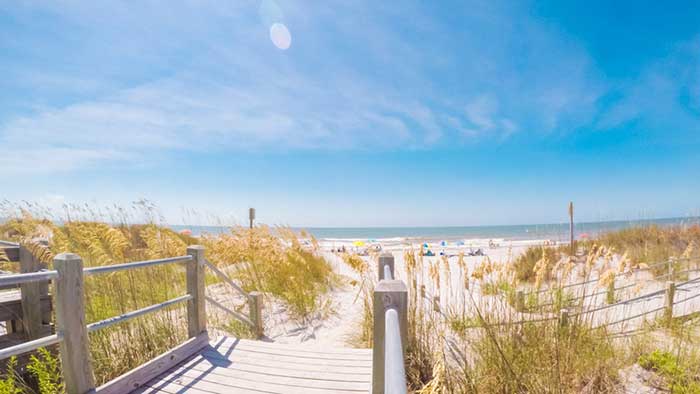 Beach side view in South Carolina